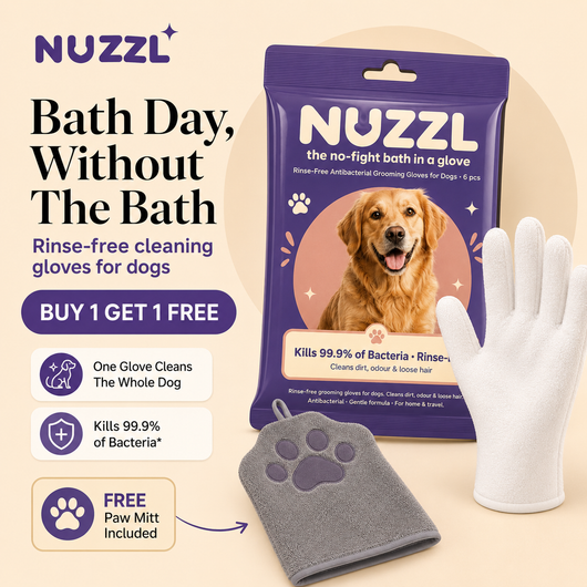 NUZZL Bath Gloves — the no-fight bath in a glove