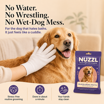 NUZZL Bath Gloves — the no-fight bath in a glove