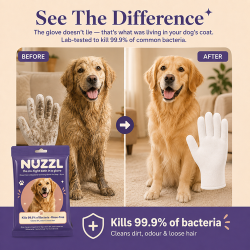 NUZZL Bath Gloves — the no-fight bath in a glove