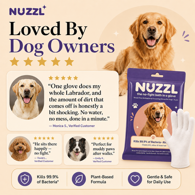 NUZZL Bath Gloves — the no-fight bath in a glove