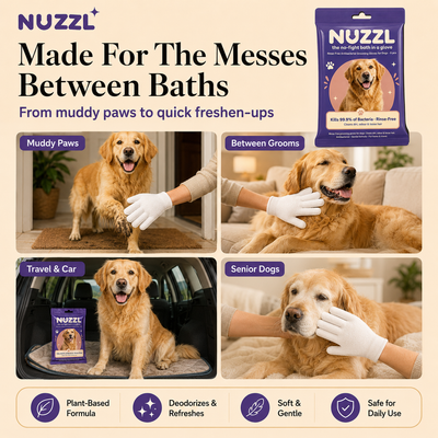 NUZZL Bath Gloves — the no-fight bath in a glove
